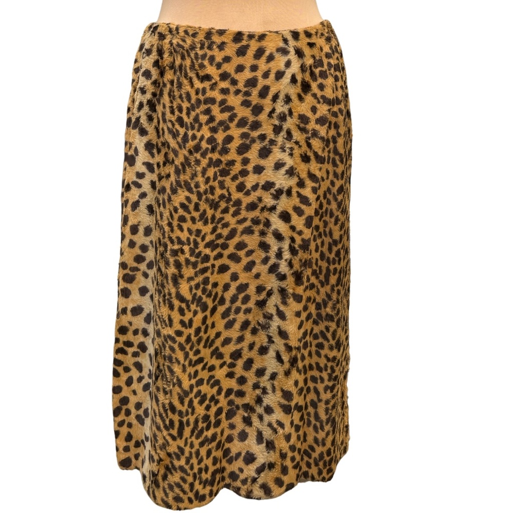 Charles Gray London leopard print faux fur skirt